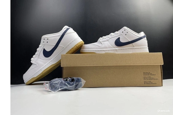 Navy Orange Nike Low SB White CZ2249-100 Dunk Label 1004